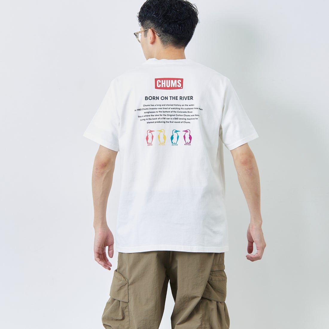 W001 WHITE&&モデル身長：168cm 着用サイズ：L&&