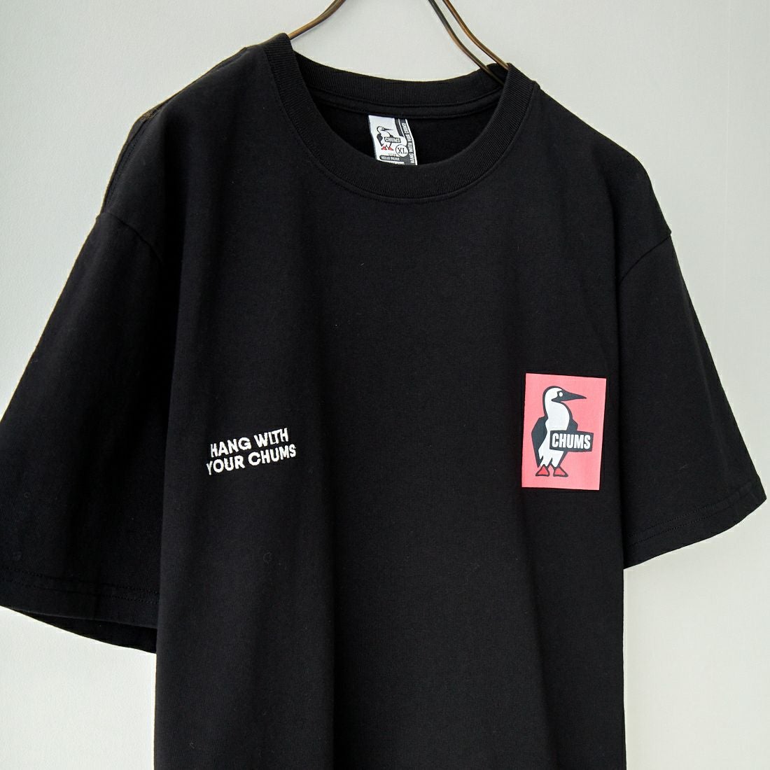 CHUMS [チャムス] 別注 ヒストリーロゴ バックプリント ショートスリーブTシャツ [CH01-2842-JF] K001 BLACK