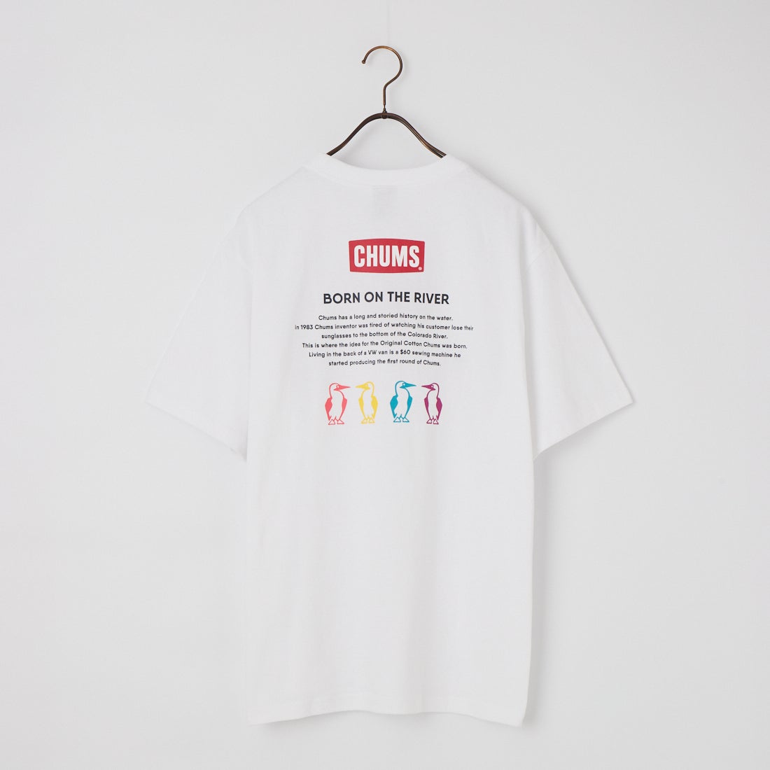 CHUMS [チャムス] 別注 ヒストリーロゴ バックプリント ショートスリーブTシャツ [CH01-2842-JF] W001 WHITE