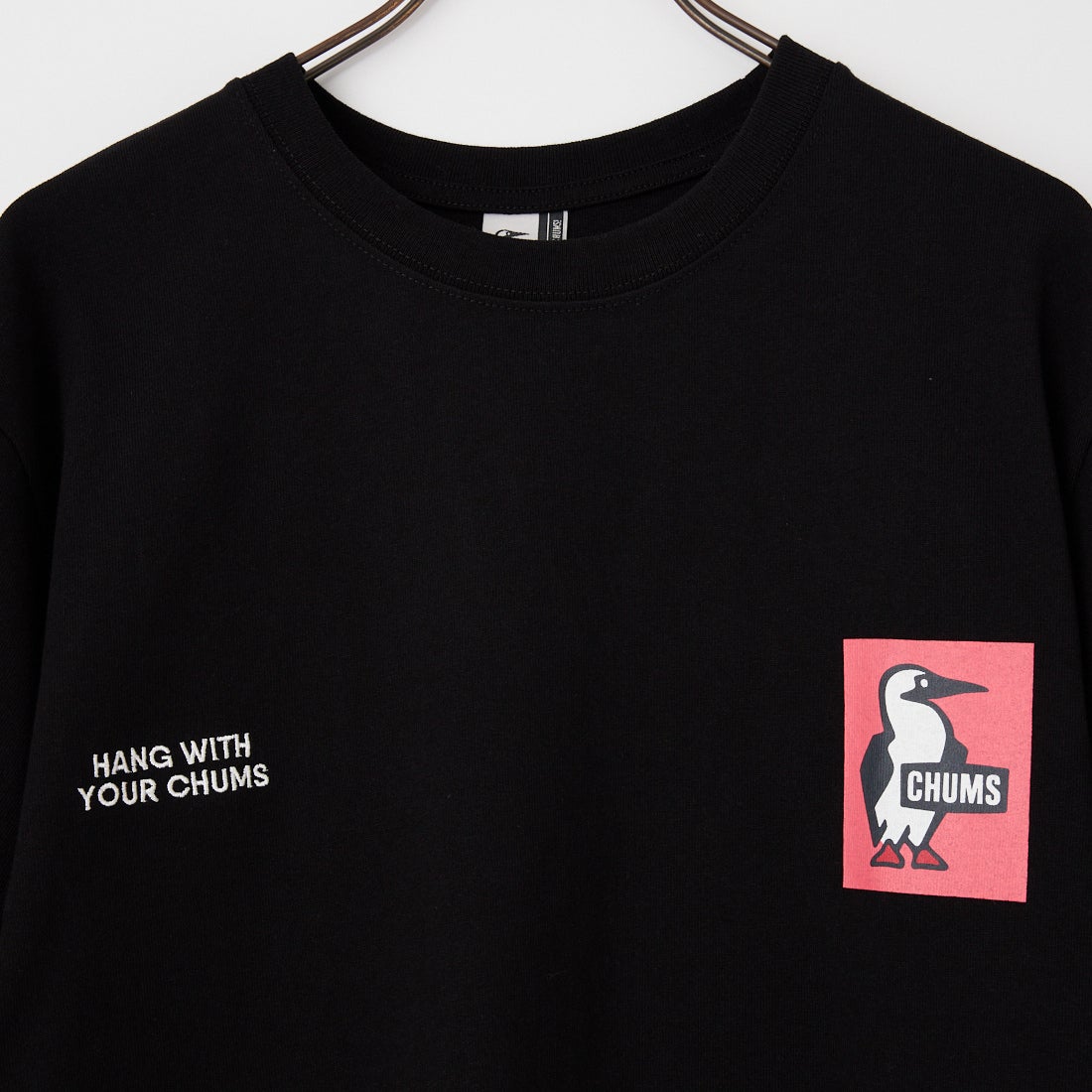CHUMS [チャムス] 別注 ヒストリーロゴ バックプリント ショートスリーブTシャツ [CH01-2842-JF] K001 BLACK