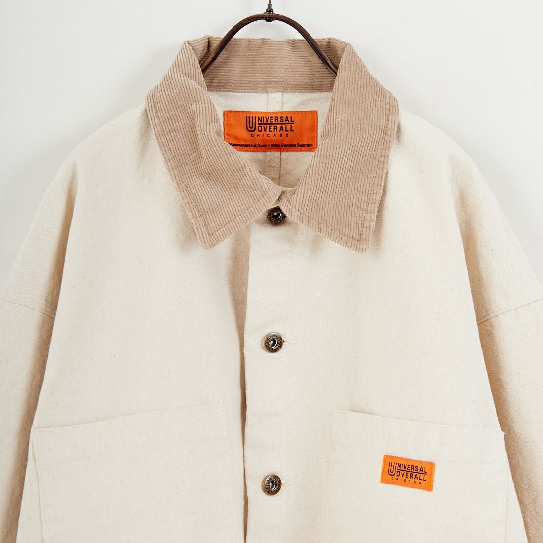 UNIVERSAL OVERALL [ユニバーサルオーバーオール] 別注 コーデュロイ襟 カバーオールジャケット [U2612225IN-JF] ｷﾅﾘ