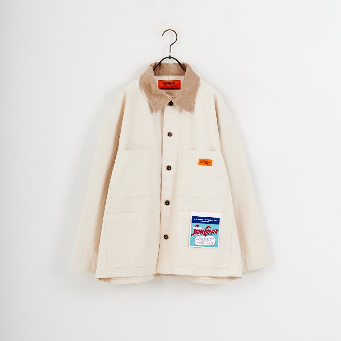 UNIVERSAL OVERALL [ユニバーサルオーバーオール] 別注 コーデュロイ襟 カバーオールジャケット [U2612225IN-JF] ｷﾅﾘ