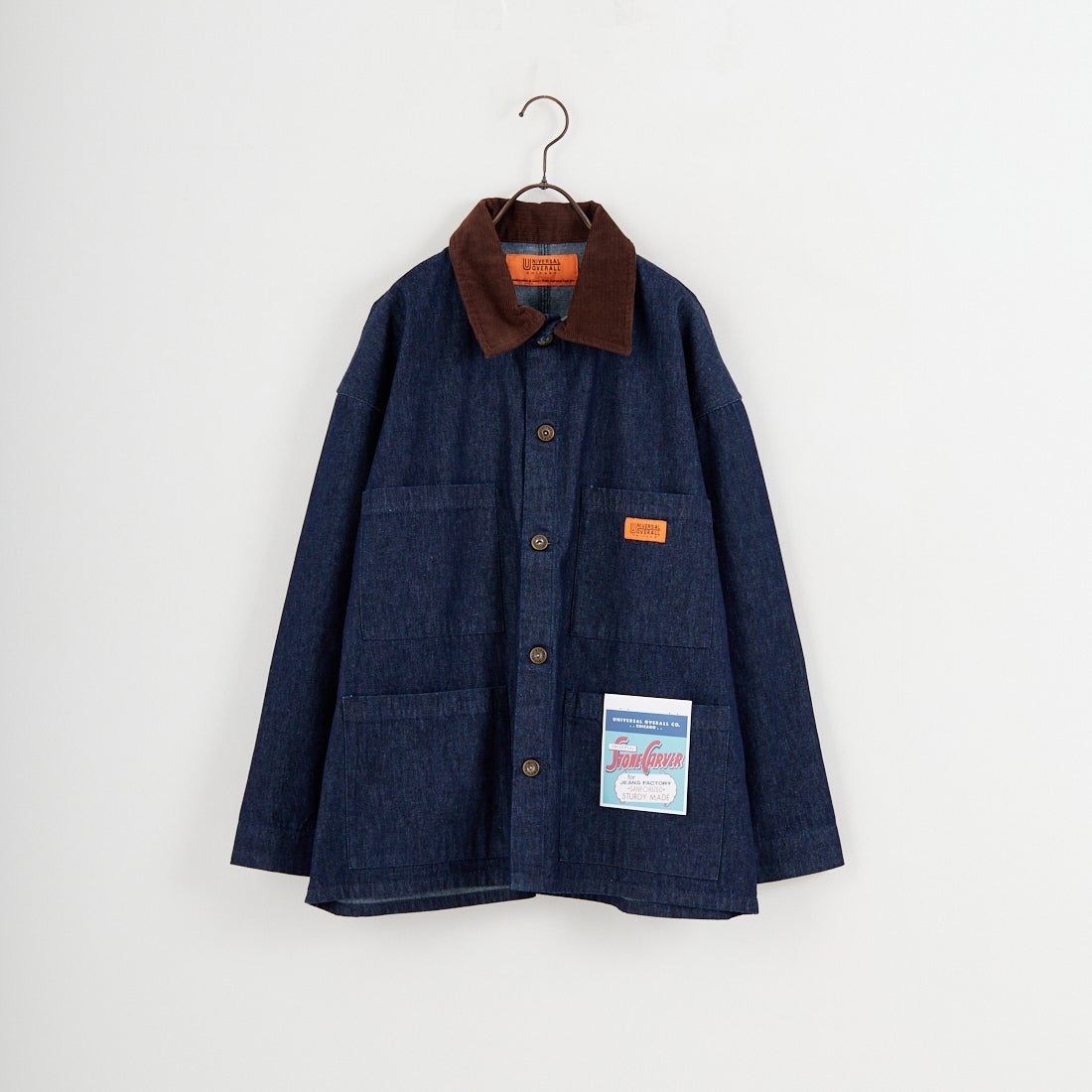 UNIVERSAL OVERALL [ユニバーサルオーバーオール] 別注 コーデュロイ襟 カバーオールジャケット [U2612225IN-JF] ﾃﾞﾆﾑ