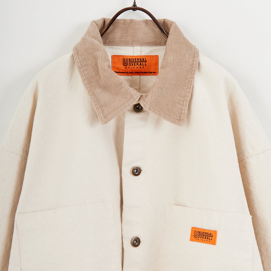 UNIVERSAL OVERALL [ユニバーサルオーバーオール] 別注 コーデュロイ襟 カバーオールジャケット [U2612225IN-JF] ｷﾅﾘ