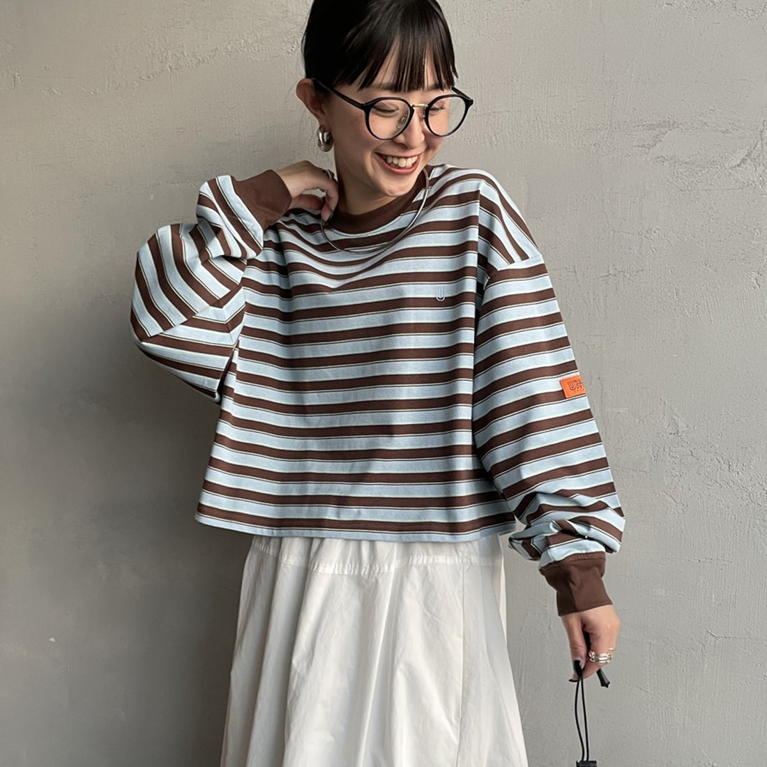 BRN/SAX&&モデル身長：150cm 着用サイズ：F&&