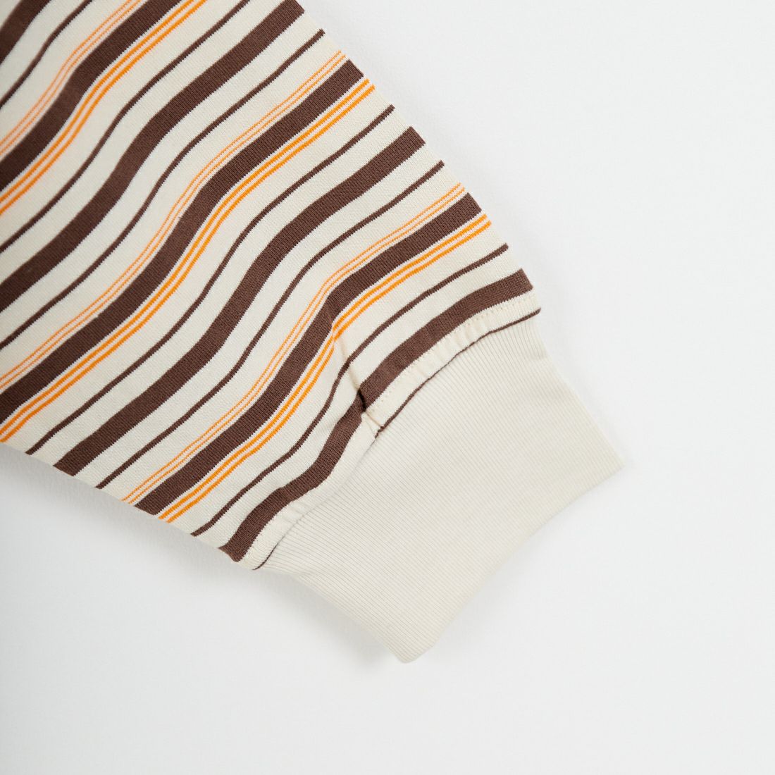 UNIVERSAL OVERALL [ユニバーサルオーバーオール] 別注 クロップド丈 ボーダーロングスリーブTシャツ [U2612215IN-JF] OFF/BRN