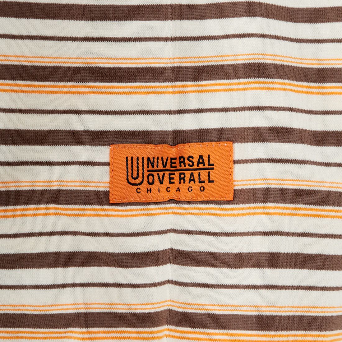 UNIVERSAL OVERALL [ユニバーサルオーバーオール] 別注 クロップド丈 ボーダーロングスリーブTシャツ [U2612215IN-JF] OFF/BRN