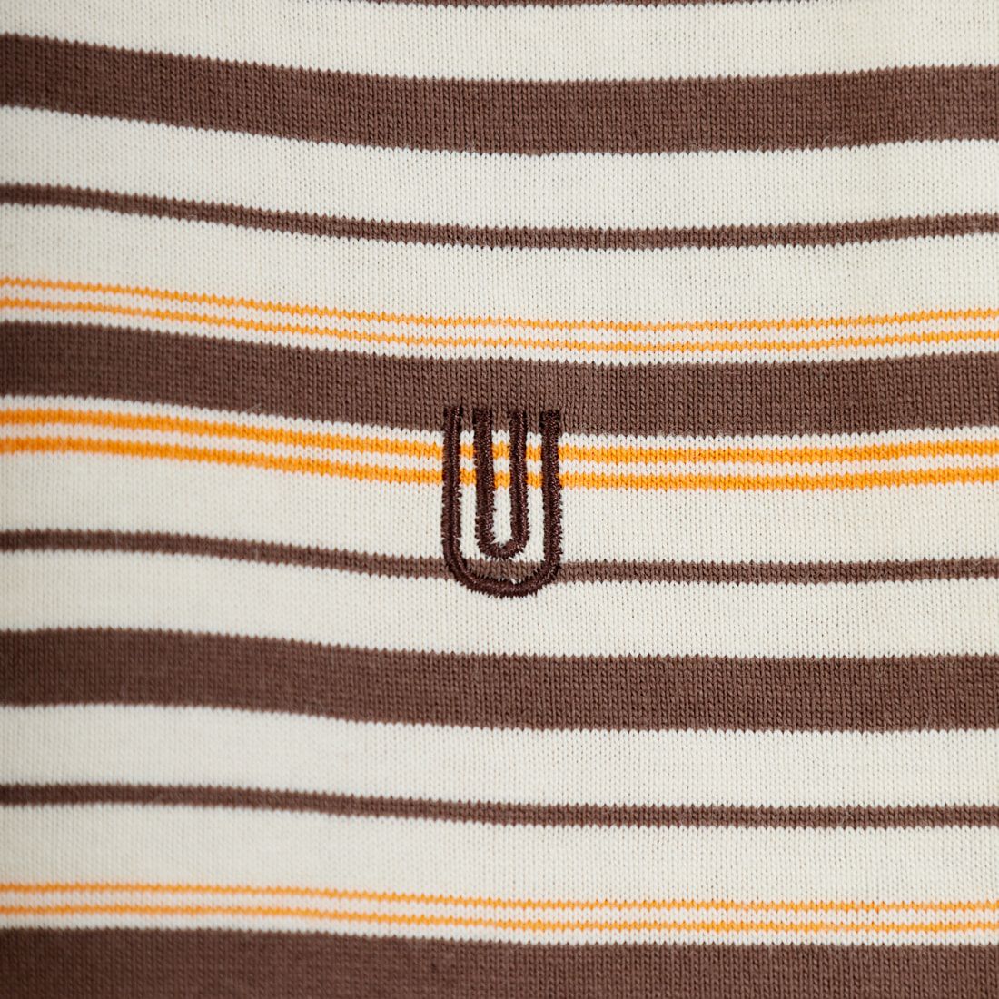 UNIVERSAL OVERALL [ユニバーサルオーバーオール] 別注 クロップド丈 ボーダーロングスリーブTシャツ [U2612215IN-JF] OFF/BRN