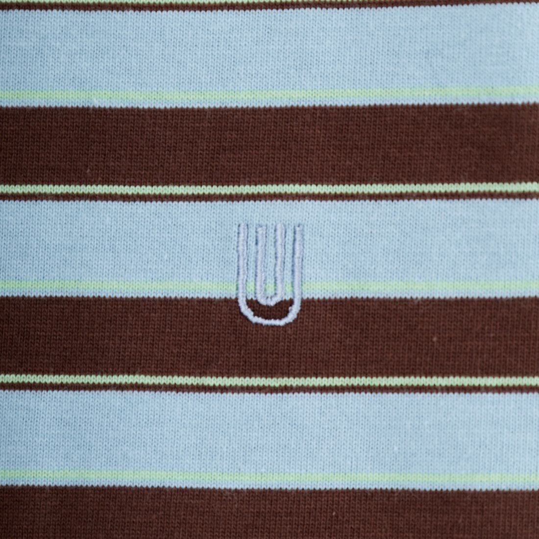 UNIVERSAL OVERALL [ユニバーサルオーバーオール] 別注 クロップド丈 ボーダーロングスリーブTシャツ [U2612215IN-JF] BRN/SAX