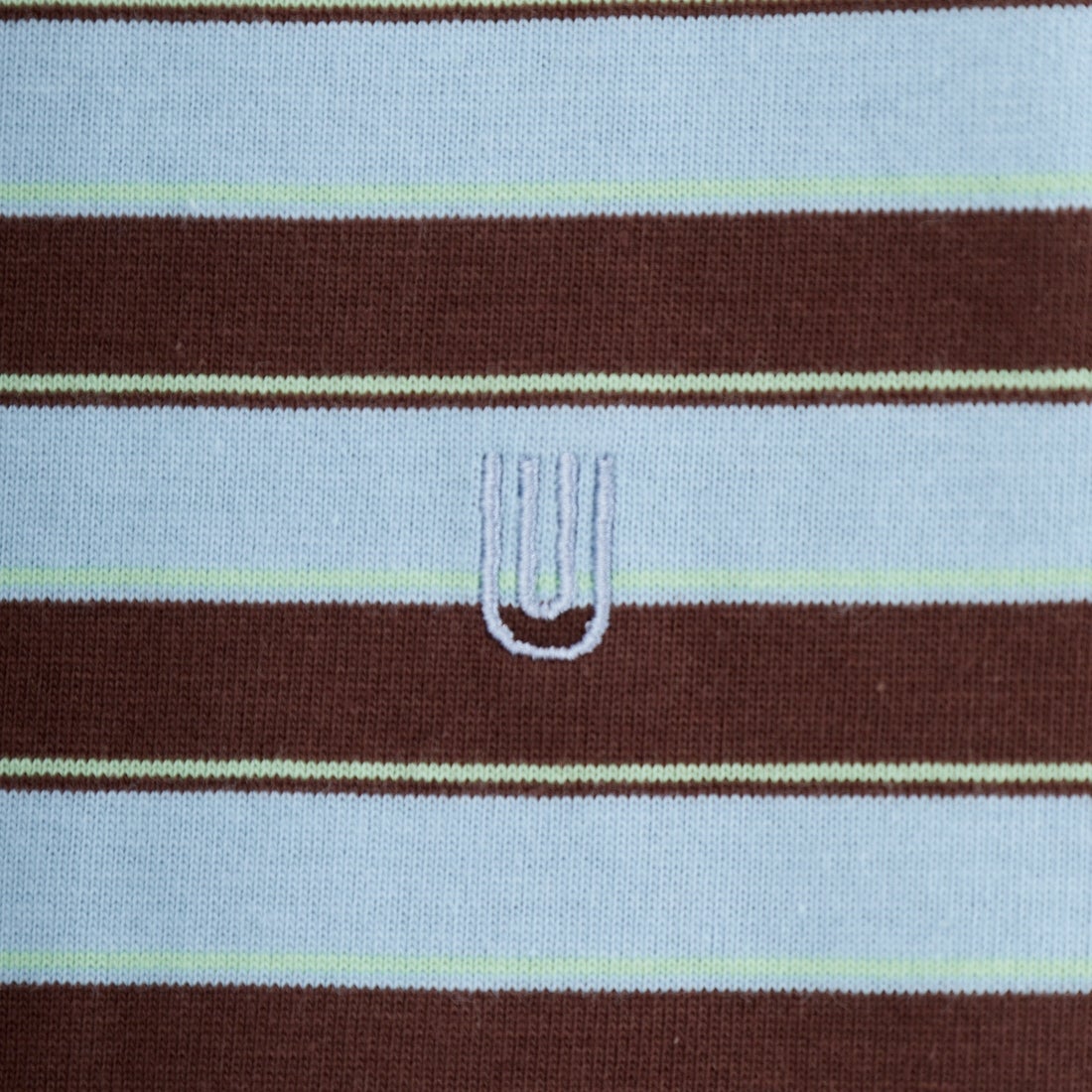 UNIVERSAL OVERALL [ユニバーサルオーバーオール] 別注 クロップド丈 ボーダーロングスリーブTシャツ [U2612215IN-JF] BRN/SAX