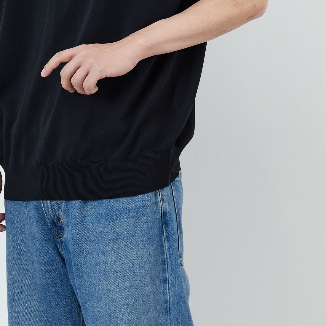 FRED PERRY [フレッドペリー] 別注 シングルティップライン サマーニットポロシャツ [FPM-26S-024JF] BLACK/CHAM