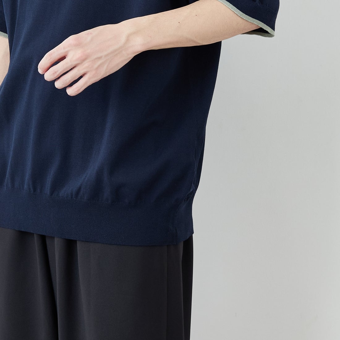 FRED PERRY [フレッドペリー] 別注 シングルティップライン サマーニットポロシャツ [FPM-26S-024JF] NAVY/SEAGR