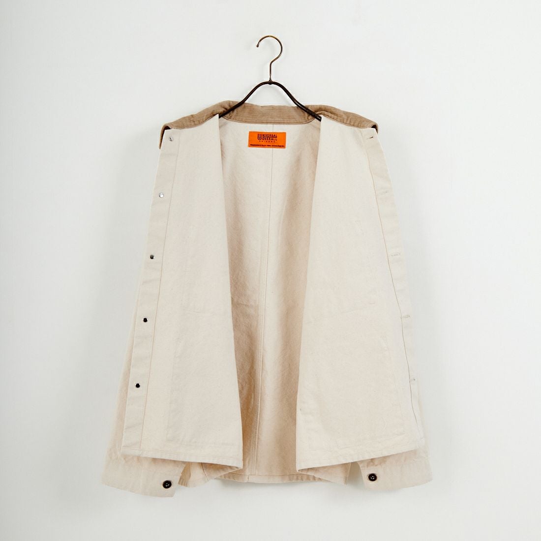 UNIVERSAL OVERALL [ユニバーサルオーバーオール] 別注 コーデュロイ襟 カバーオールジャケット [U2613225IN-JF] IVORY