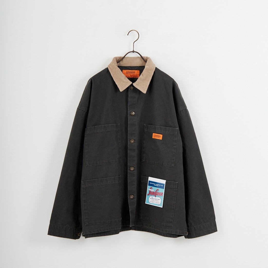 UNIVERSAL OVERALL [ユニバーサルオーバーオール] 別注 コーデュロイ襟 カバーオールジャケット [U2613225IN-JF] CHARCOAL