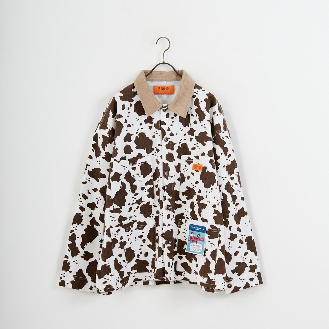 UNIVERSAL OVERALL [ユニバーサルオーバーオール] 別注 コーデュロイ襟 カバーオールジャケット [U2613225IN-JF] WHT/BRN