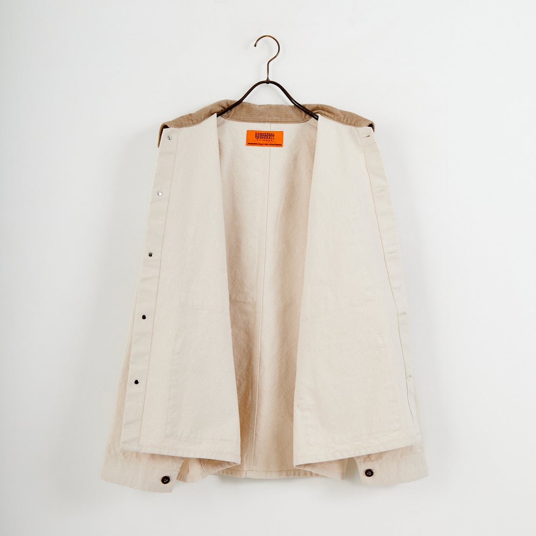 UNIVERSAL OVERALL [ユニバーサルオーバーオール] 別注 コーデュロイ襟 カバーオールジャケット [U2613225IN-JF] IVORY