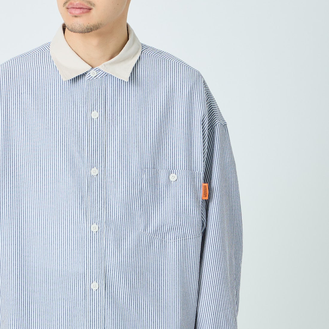 UNIVERSAL OVERALL [ユニバーサルオーバーオール] 別注 ビッグシルエット パジャマシャツ [U2611100IN-JF] BLUE ST1