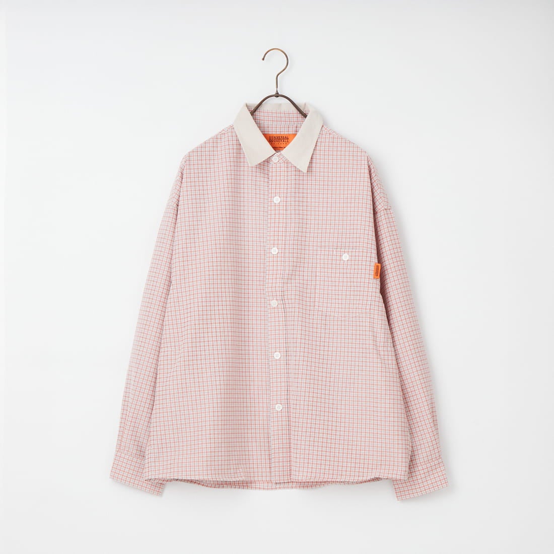 UNIVERSAL OVERALL [ユニバーサルオーバーオール] 別注 ビッグシルエット パジャマシャツ [U2611100IN-JF] PINK CHECK