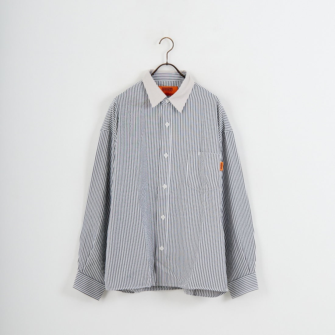 UNIVERSAL OVERALL [ユニバーサルオーバーオール] 別注 ビッグシルエット パジャマシャツ [U2611100IN-JF] BLK STRIPE