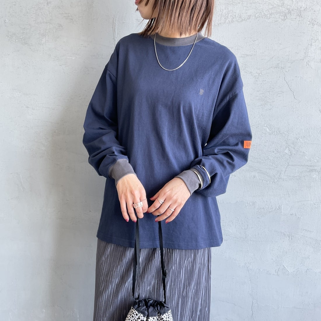 NVY/CHR&&モデル身長：159cm 着用サイズ：S&&