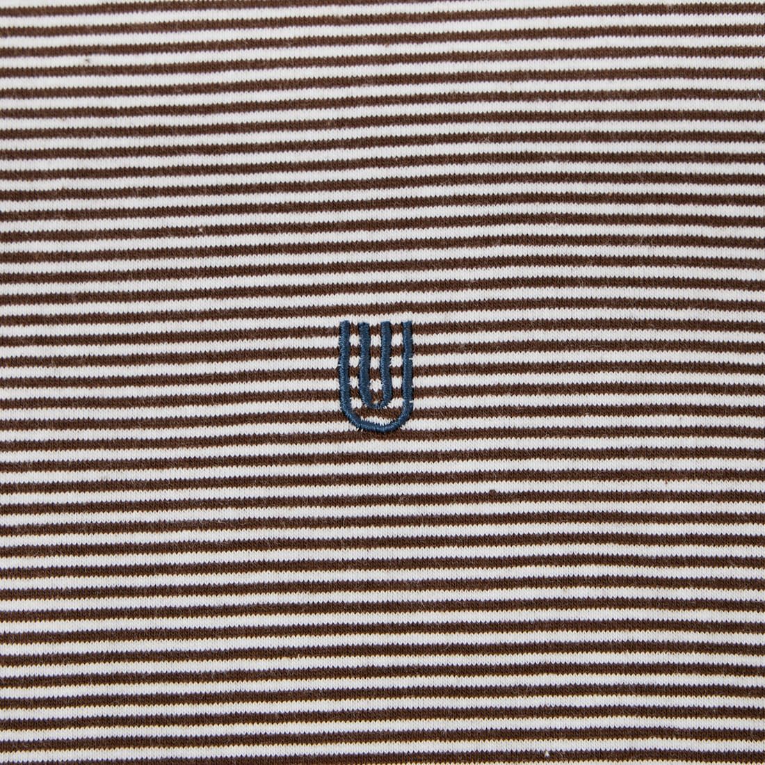 UNIVERSAL OVERALL [ユニバーサルオーバーオール] 別注 ワンポイントロゴ刺繍 ロングスリーブTシャツ [U2613215IN-JF] BRN.BGE