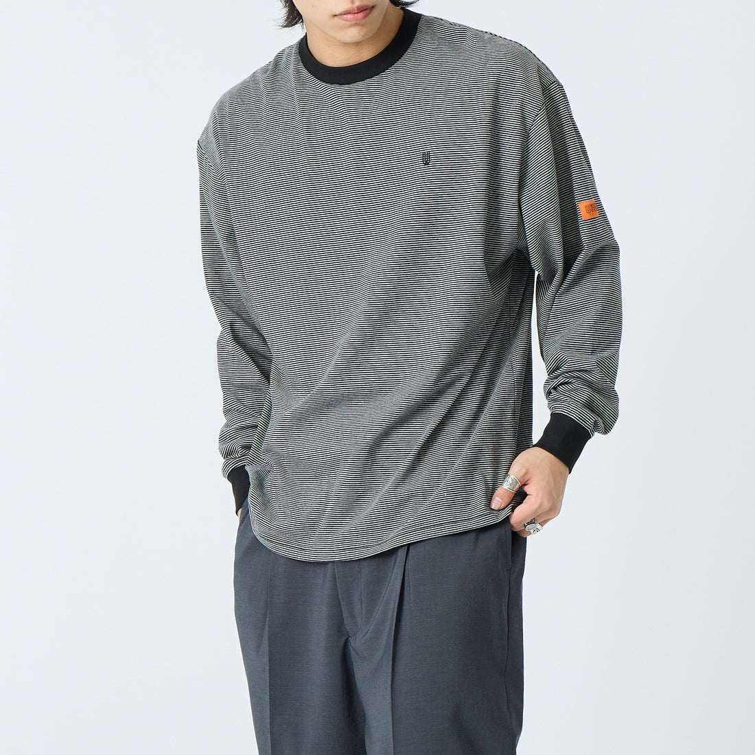 GRY.BLK&&モデル身長：179cm 着用サイズ：L&&