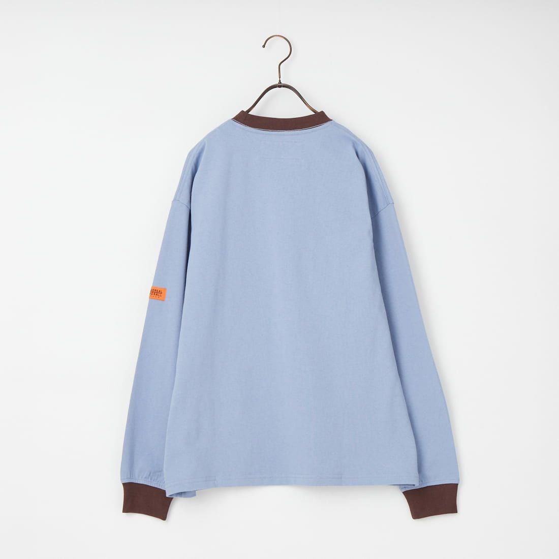 UNIVERSAL OVERALL [ユニバーサルオーバーオール] 別注 ワンポイントロゴ刺繍 ロングスリーブTシャツ [U2613215IN-JF] BGRY/BRN