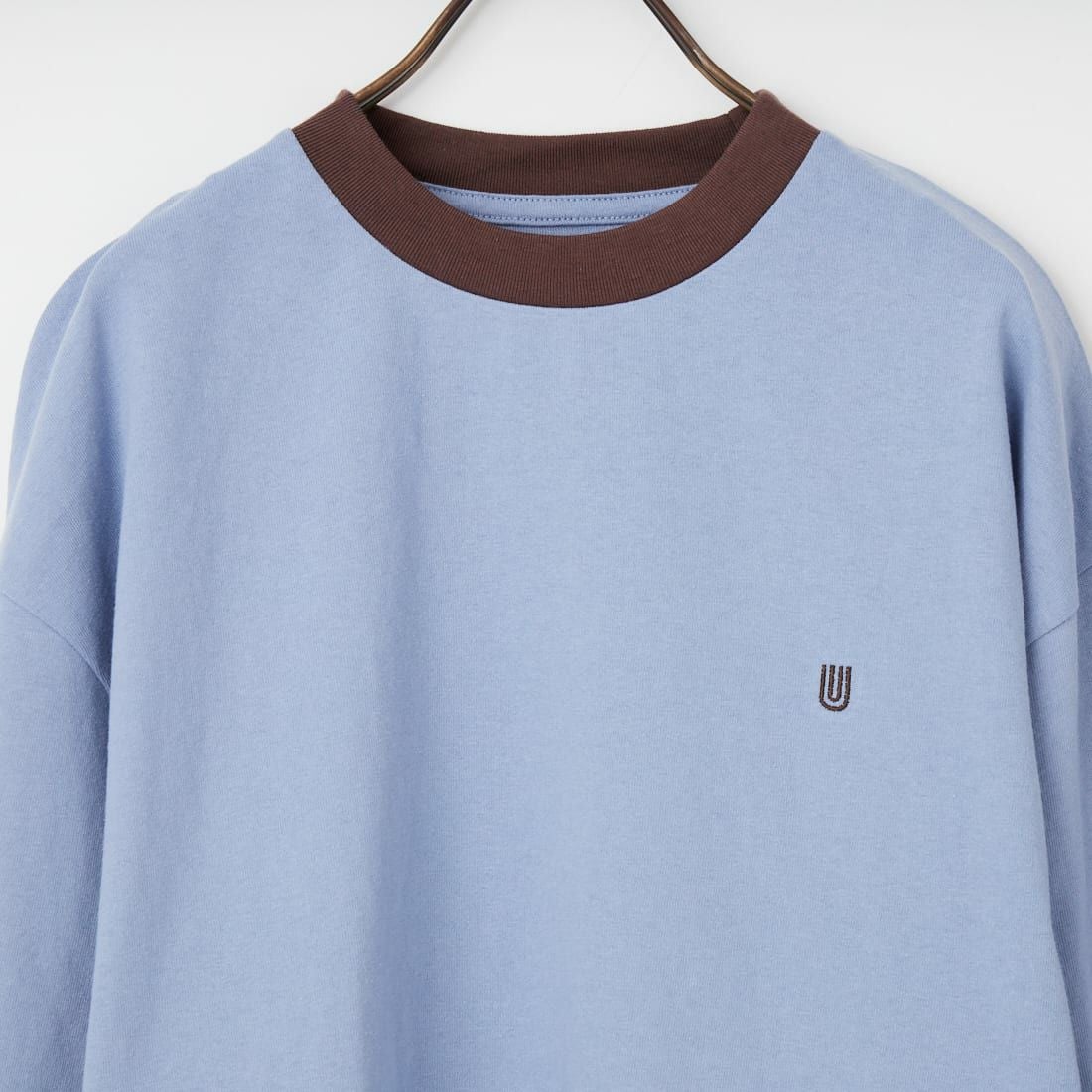 UNIVERSAL OVERALL [ユニバーサルオーバーオール] 別注 ワンポイントロゴ刺繍 ロングスリーブTシャツ [U2613215IN-JF] BGRY/BRN