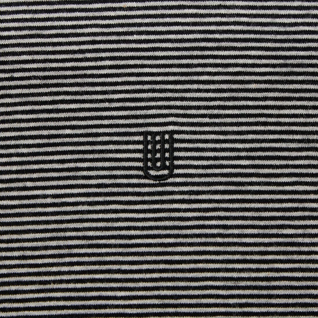 UNIVERSAL OVERALL [ユニバーサルオーバーオール] 別注 ワンポイントロゴ刺繍 ロングスリーブTシャツ [U2613215IN-JF] GRY.BLK