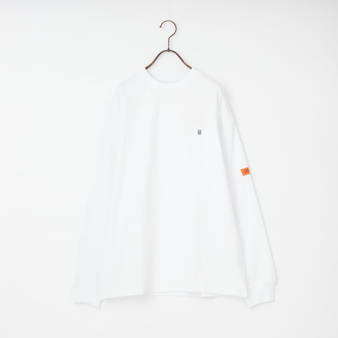 UNIVERSAL OVERALL [ユニバーサルオーバーオール] 別注 ワンポイントロゴ刺繍 ロングスリーブTシャツ [U2613215IN-JF] WHITE