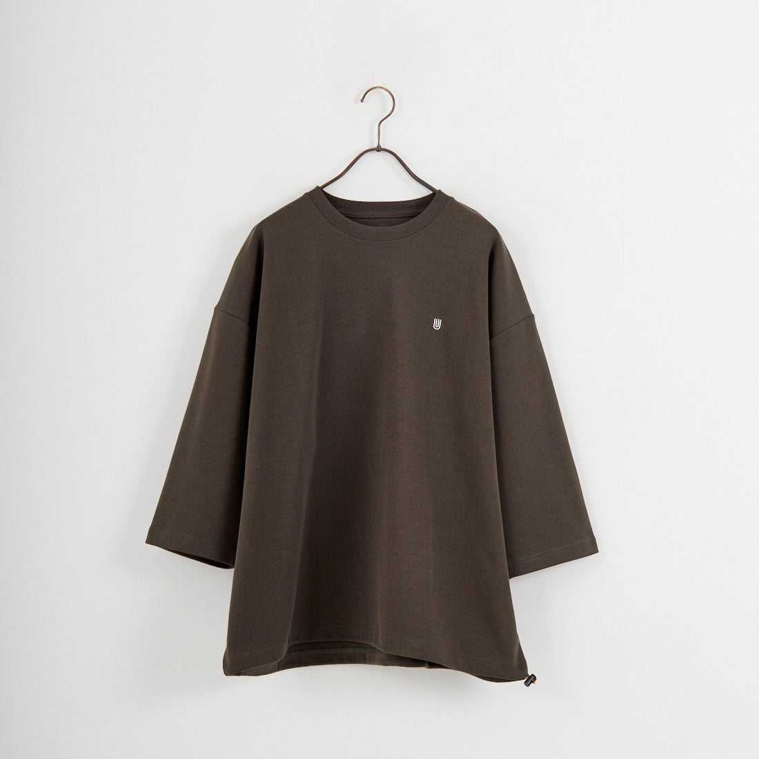 UNIVERSAL OVERALL [ユニバーサルオーバーオール] 別注 7分袖ドローコード付きポンチTシャツ [U2611280IN-JF] CHR BROWN