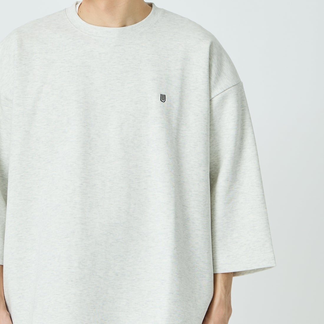 UNIVERSAL OVERALL [ユニバーサルオーバーオール] 別注 7分袖ドローコード付きポンチTシャツ [U2611280IN-JF] ASH