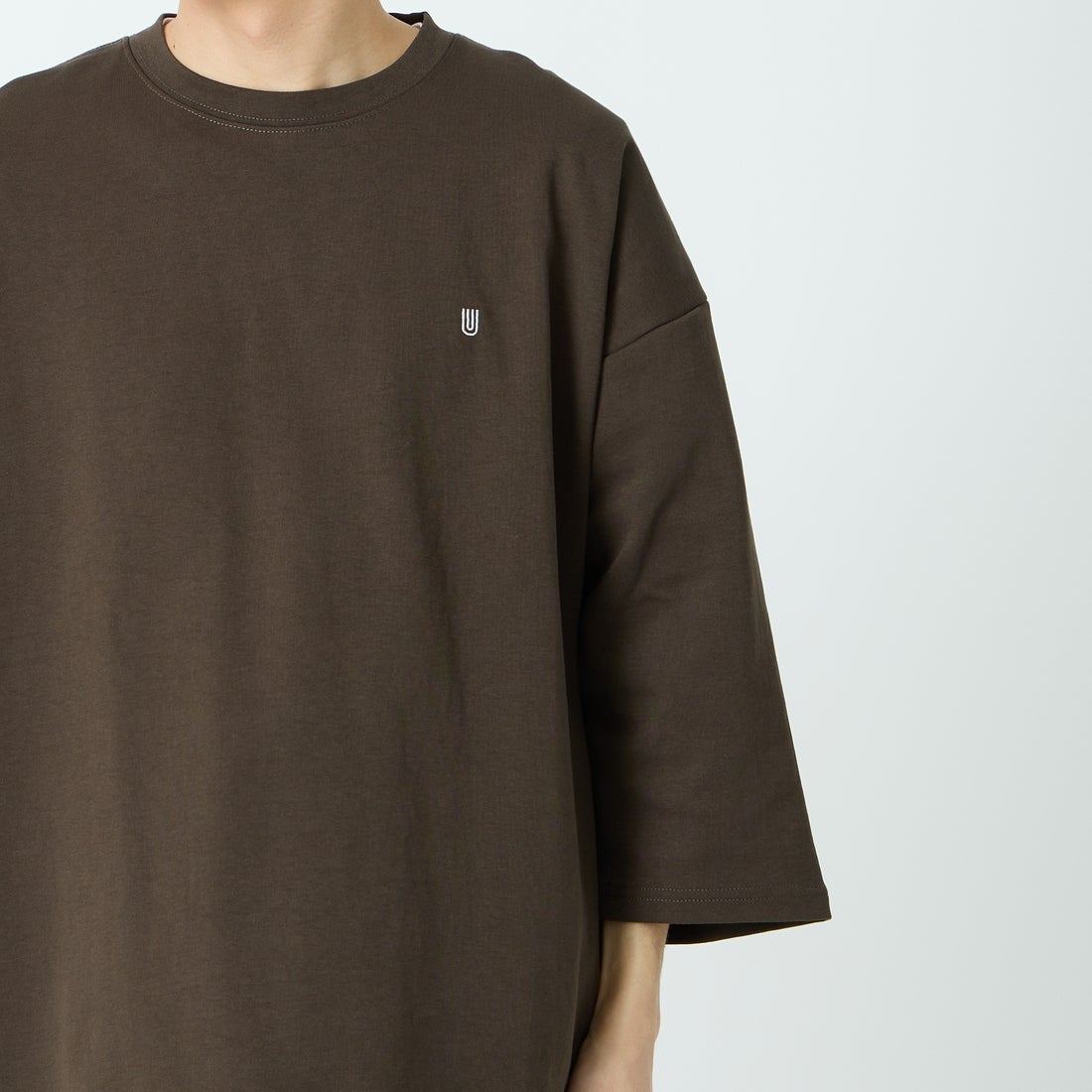 UNIVERSAL OVERALL [ユニバーサルオーバーオール] 別注 7分袖ドローコード付きポンチTシャツ [U2611280IN-JF] CHR BROWN