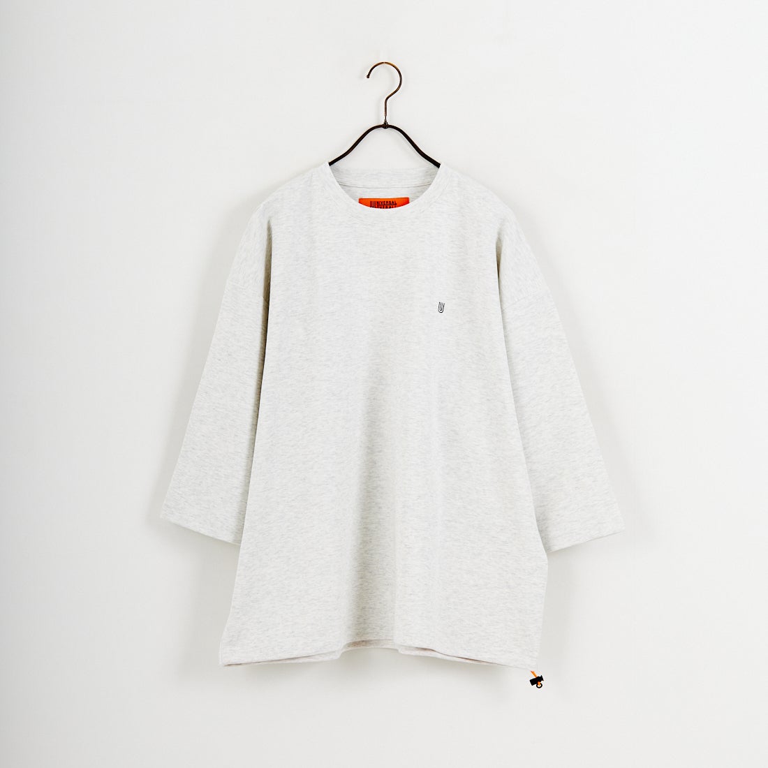 UNIVERSAL OVERALL [ユニバーサルオーバーオール] 別注 7分袖ドローコード付きポンチTシャツ [U2611280IN-JF] ASH