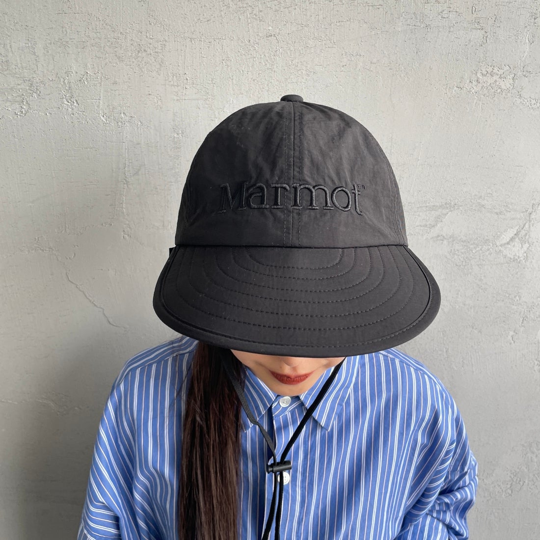 Marmot [マーモット] 別注 ブランドロゴ ロングビルキャップ [MTSS26UHG342IN-JF] BLACK