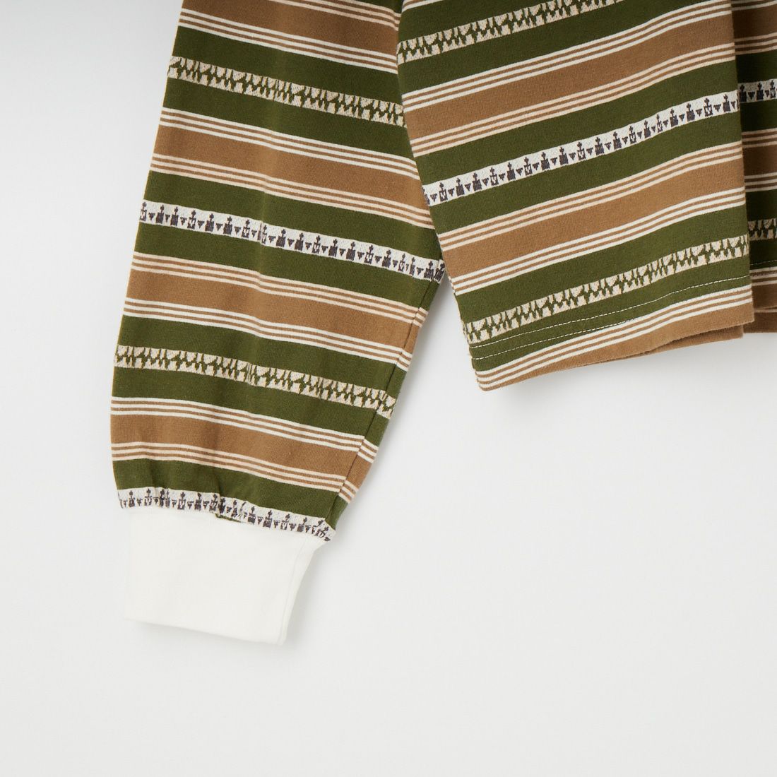 HELLO CALIF [ハローカリフ] エスニックボーダーTシャツ [661011] KHAKI