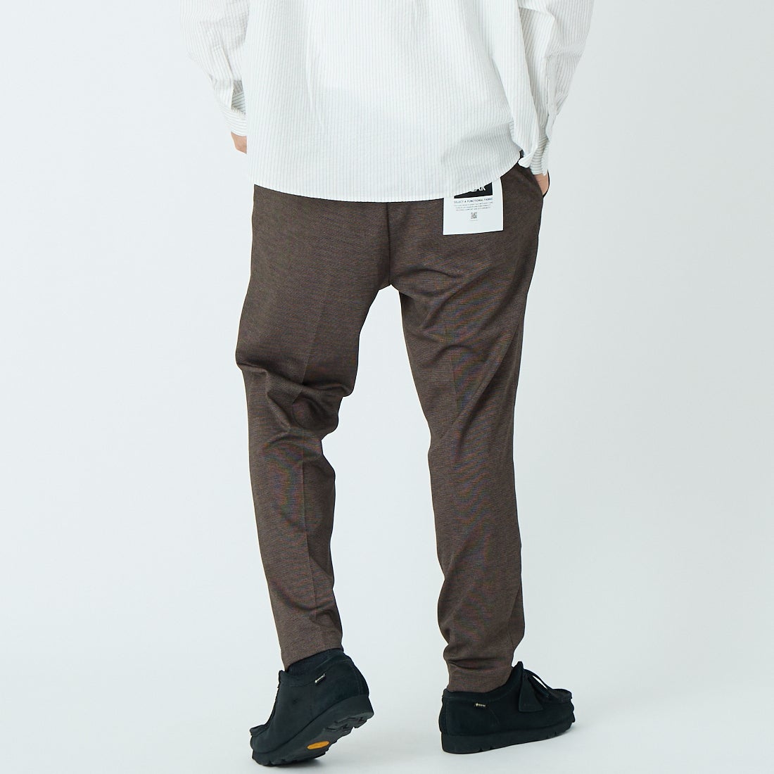 Jeans Factory Clothes [ジーンズファクトリークローズ] テックポンチ 1Pイージースラックス [JFC-262-001] 1BRN B.EYE &&モデル身長：179cm 着用サイズ：XL&&