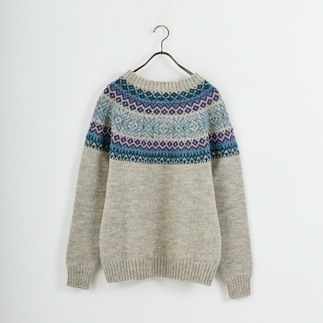 MARS KNITWEAR [マーズニットウェア] ブリティッシュウール フェアアイルセーター [MA242BW13031] 11 LT.GRAY