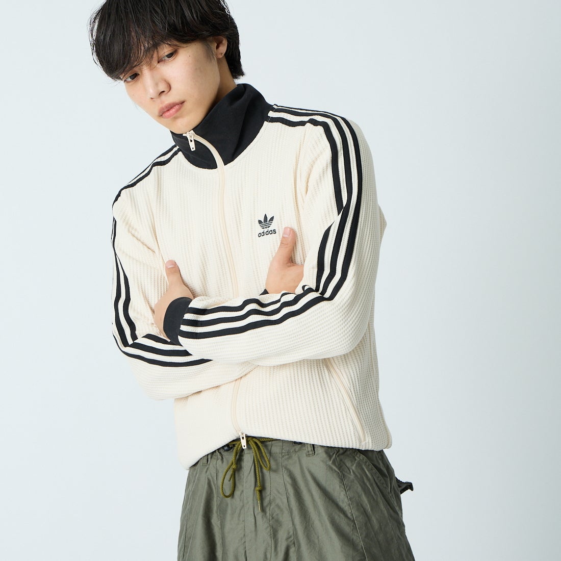 adidas Originals [アディダス オリジナルス] ワッフル クラシックトラックトップ [C4608] JW0109 &&モデル身長：179cm 着用サイズ：L&&