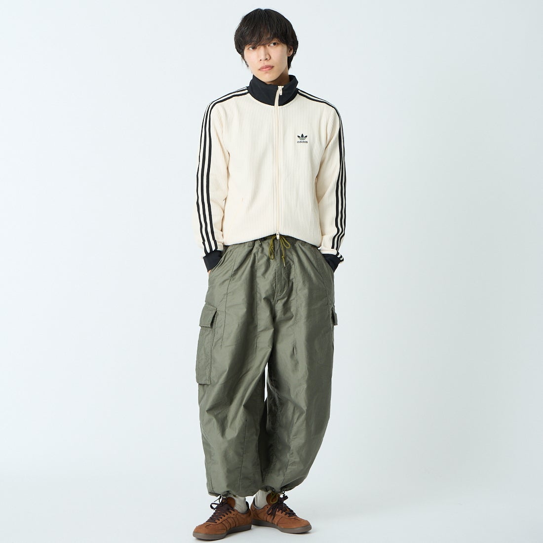 adidas Originals [アディダス オリジナルス] ワッフル クラシックトラックトップ [C4608] JW0109 &&モデル身長：179cm 着用サイズ：L&&