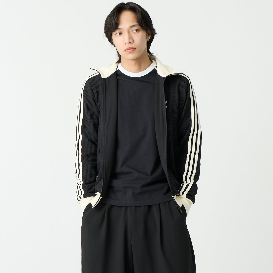 adidas Originals [アディダス オリジナルス] ワッフル クラシックトラックトップ [C4608] JW0110 &&モデル身長：179cm 着用サイズ：M&&