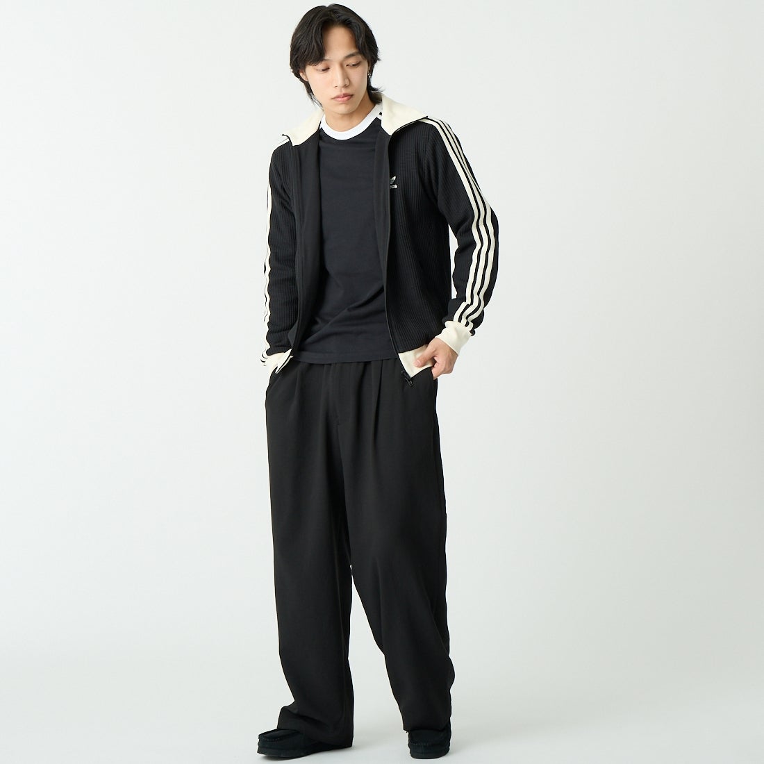 adidas Originals [アディダス オリジナルス] ワッフル クラシックトラックトップ [C4608] JW0110 &&モデル身長：179cm 着用サイズ：M&&