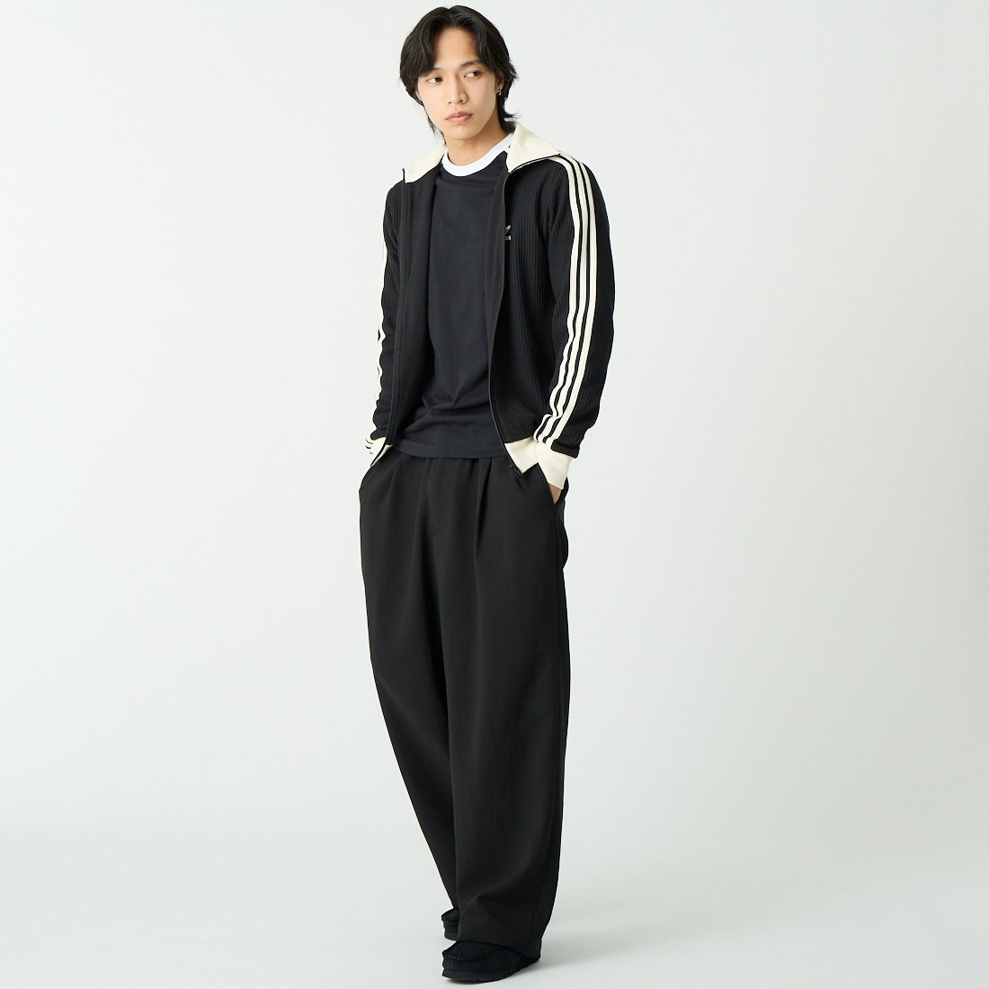 adidas Originals [アディダス オリジナルス] ワッフル クラシックトラックトップ [C4608] JW0110 &&モデル身長：179cm 着用サイズ：M&&