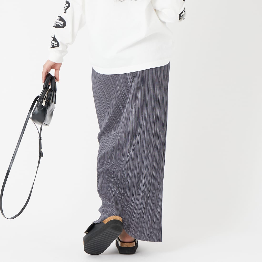 Jeans Factory Clothes [ジーンズファクトリークローズ] プリーツタイトスカート [61286566] ﾁｬｺｰﾙ &&モデル身長：162cm 着用サイズ：2&&