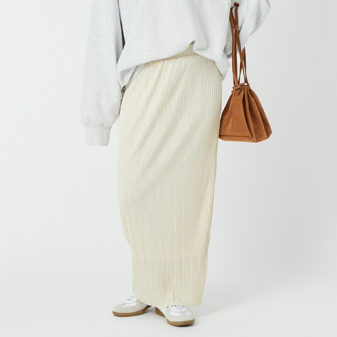 Jeans Factory Clothes [ジーンズファクトリークローズ] プリーツタイトスカート [61286566] ｱｲﾎﾞﾘｰ &&モデル身長：162cm 着用サイズ：2&&