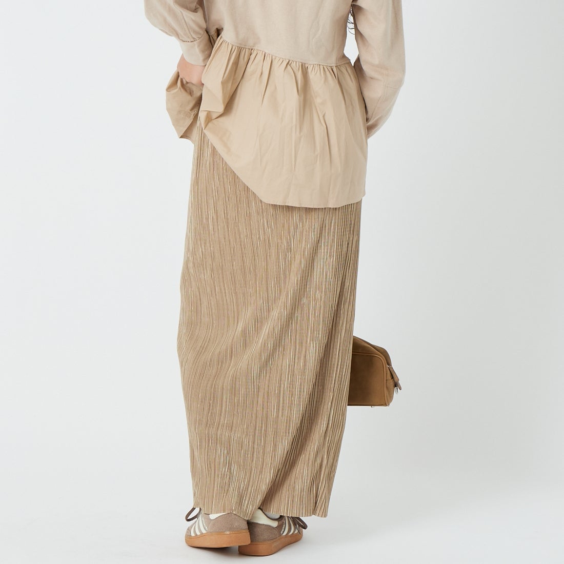 Jeans Factory Clothes [ジーンズファクトリークローズ] プリーツタイトスカート [61286566] ｸﾞﾚｰｼﾞｭ &&モデル身長：162cm 着用サイズ：2&&