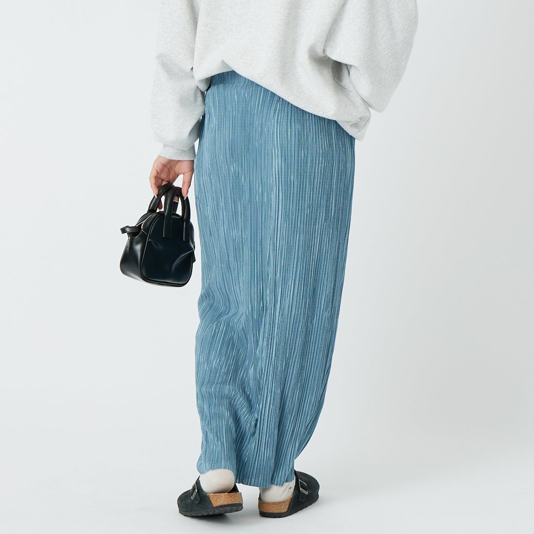 Jeans Factory Clothes [ジーンズファクトリークローズ] プリーツタイトスカート [61286566] ﾌﾞﾙｰｸﾞﾚｰ &&モデル身長：162cm 着用サイズ：2&&