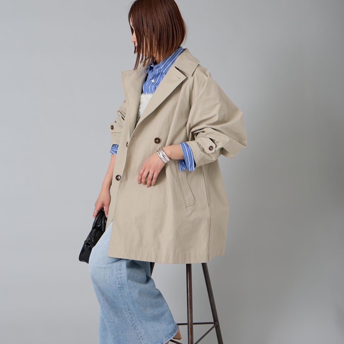 ﾍﾞｰｼﾞｭ&&モデル身長：159cm 着用サイズ：2&&