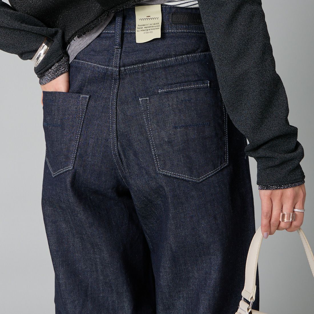 YANUK [ヤヌーク] ワイドフレアデニム [57151320] OWI &&モデル身長：159cm 着用サイズ：24&&