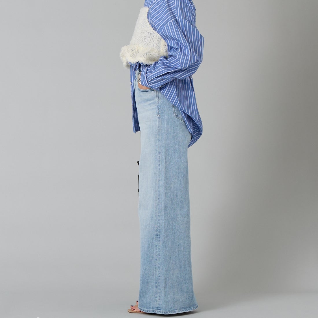 YANUK [ヤヌーク] ワイドフレアデニム [57161382] MFT &&モデル身長：159cm 着用サイズ：24&&